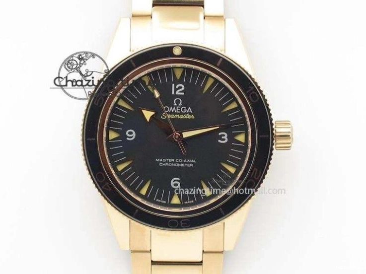 0318 HighQuality Constellation 131.33.41.21.03.001 YG TW Best Edition Black Dial On Gummy Strap A 7871